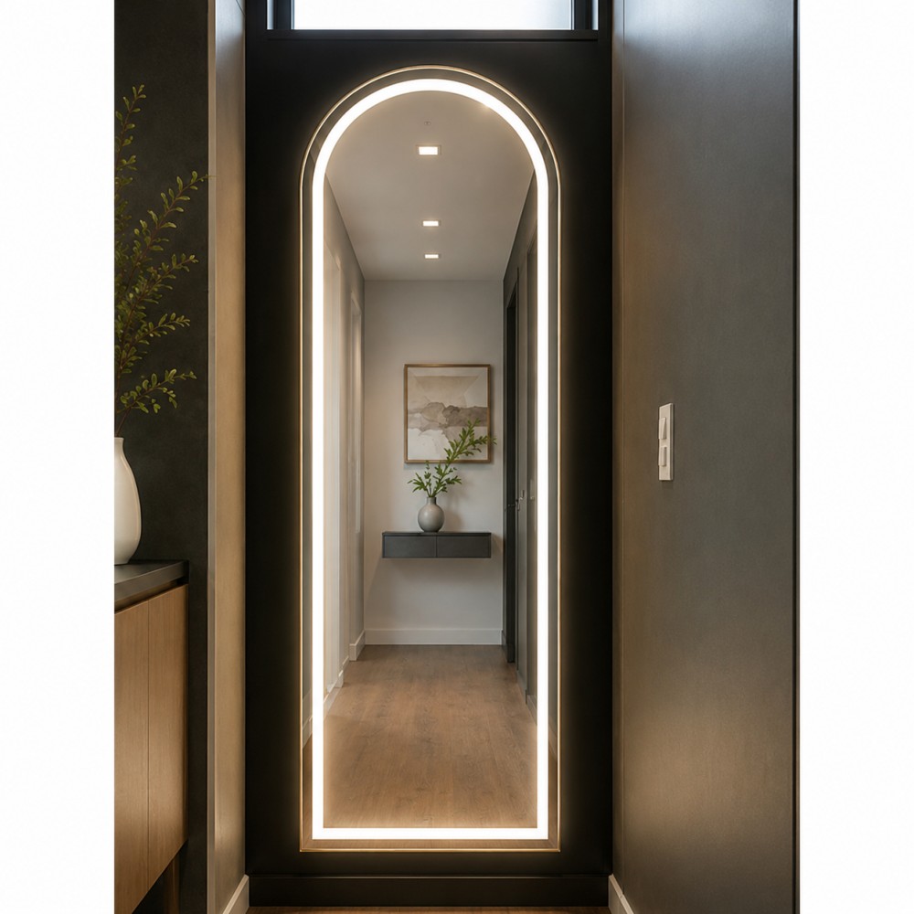 Quattro Home Recta LED Aydınlatmalı Boy Ayna Modern Dikdörtgen Tasarım görsel 2
