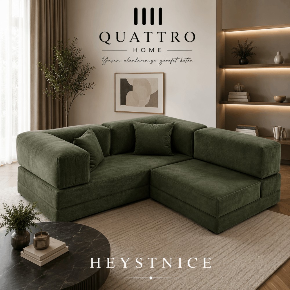 HEYSTNICE Küçük Köşe Modüler Sünger Koltuk 180x180 cm  Aktivite, Oyun, Sinema ve Dinlenme Koltuğu