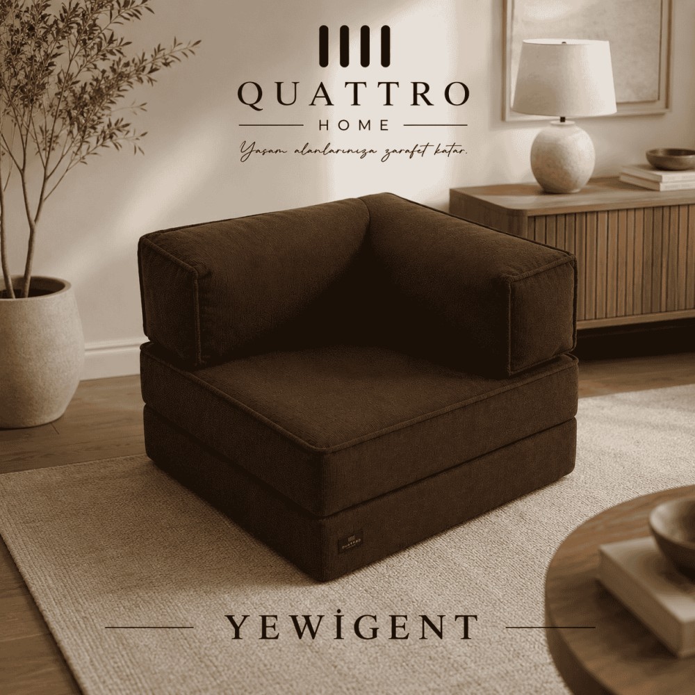 Yewigent Tekli L Koltuk 90x90 cm | Modüler Sünger Oyun Koltuğu | Sinema Koltuğu | Tek Kişilik Dinlenme Koltuğu