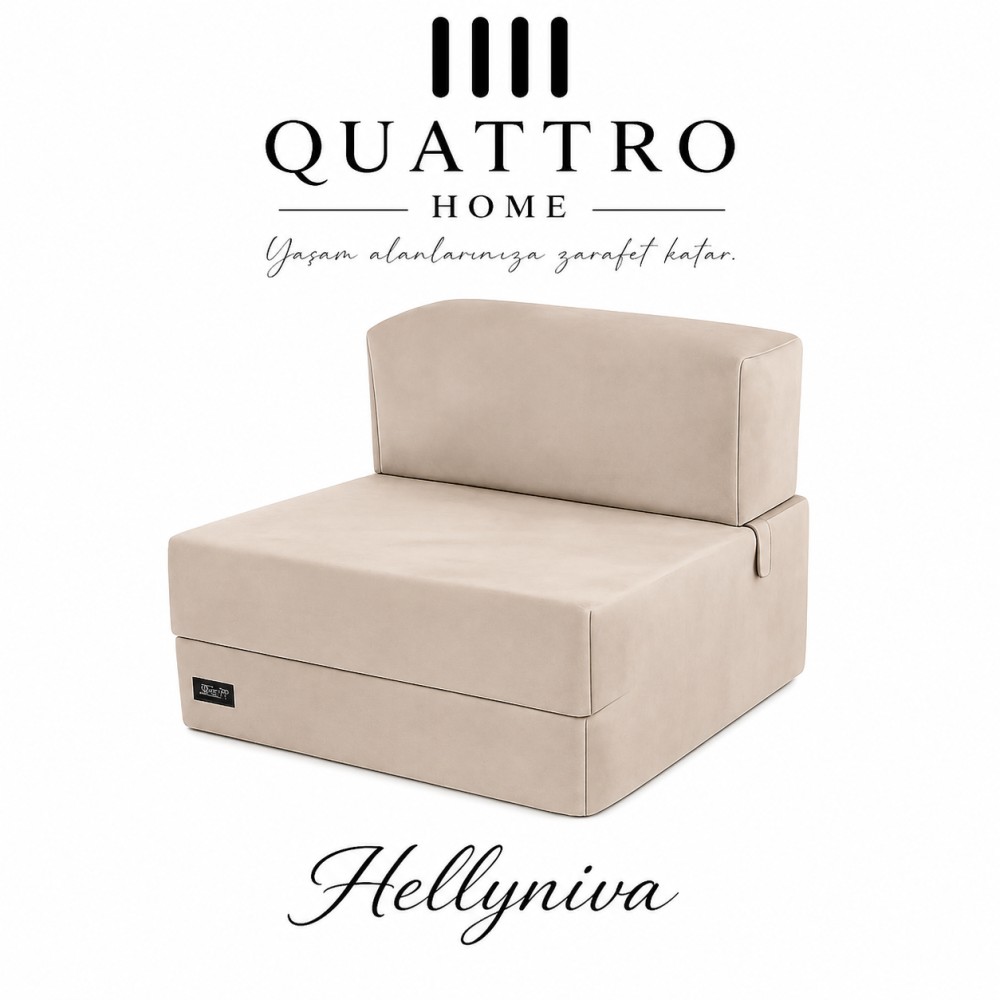 Helyyniva Tekli Düz Kol Koltuk 90x90 cm | Modüler Sünger Oyun Koltuğu | Yatak Olabilen Sinema ve TV Koltuğu