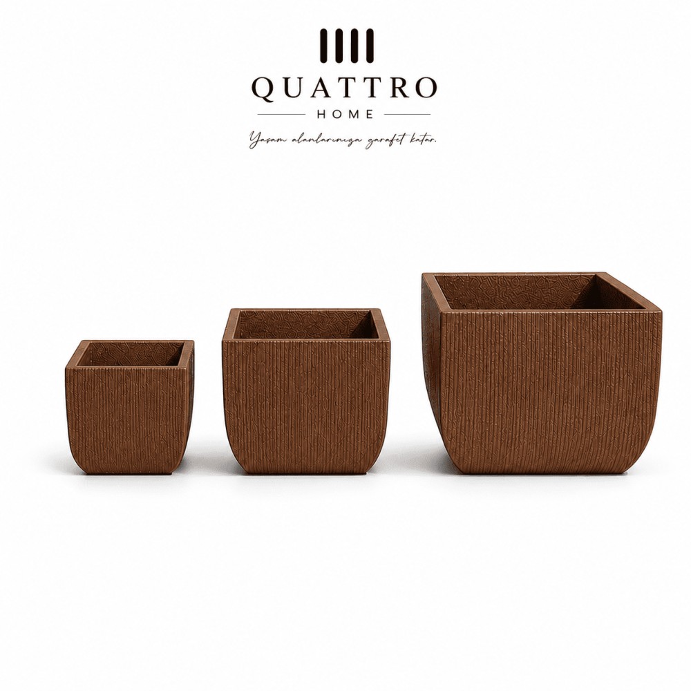Quattro Home Alborán Serisi Kare Saksı İç ve Dış Mekan Saksı görsel 2