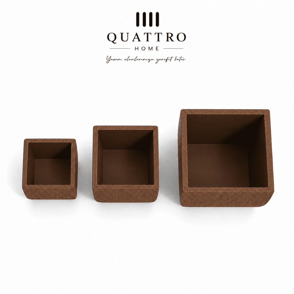 Quattro Home Alborán Serisi Kare Saksı İç ve Dış Mekan Saksı görsel 3