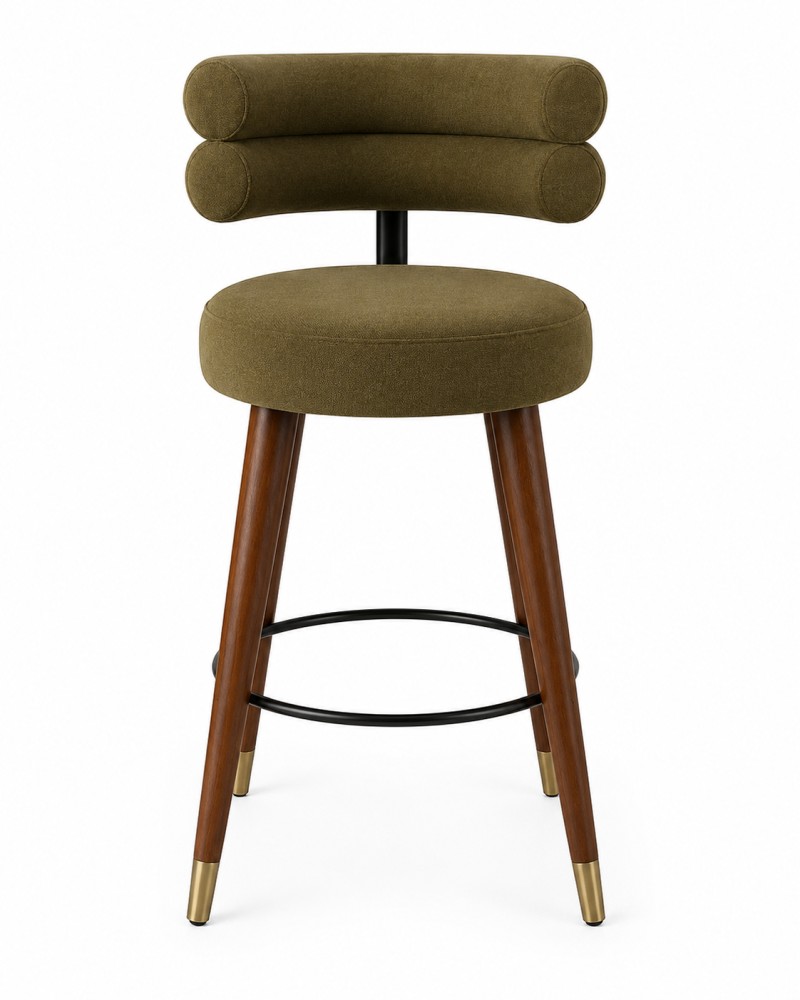 Quattro Home Alora Modern Bar Sandalyesi Ergonomik Konforlu Lüks Dokulu Bar Sandalyesi görsel 2