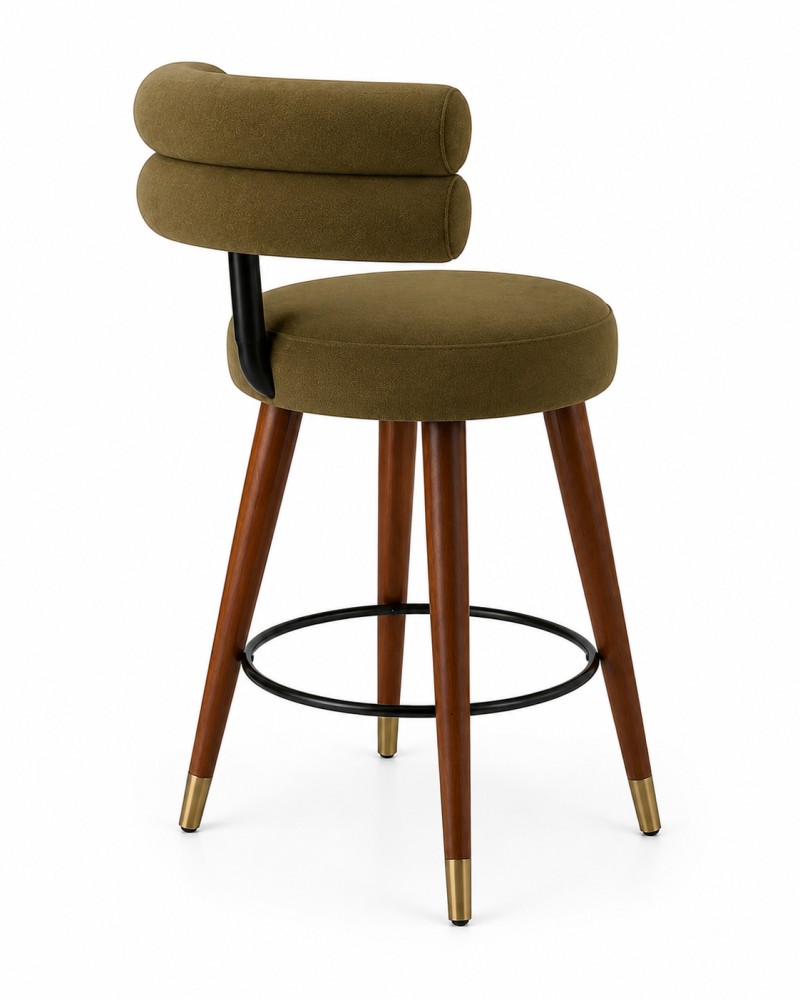 Quattro Home Alora Modern Bar Sandalyesi Ergonomik Konforlu Lüks Dokulu Bar Sandalyesi görsel 3