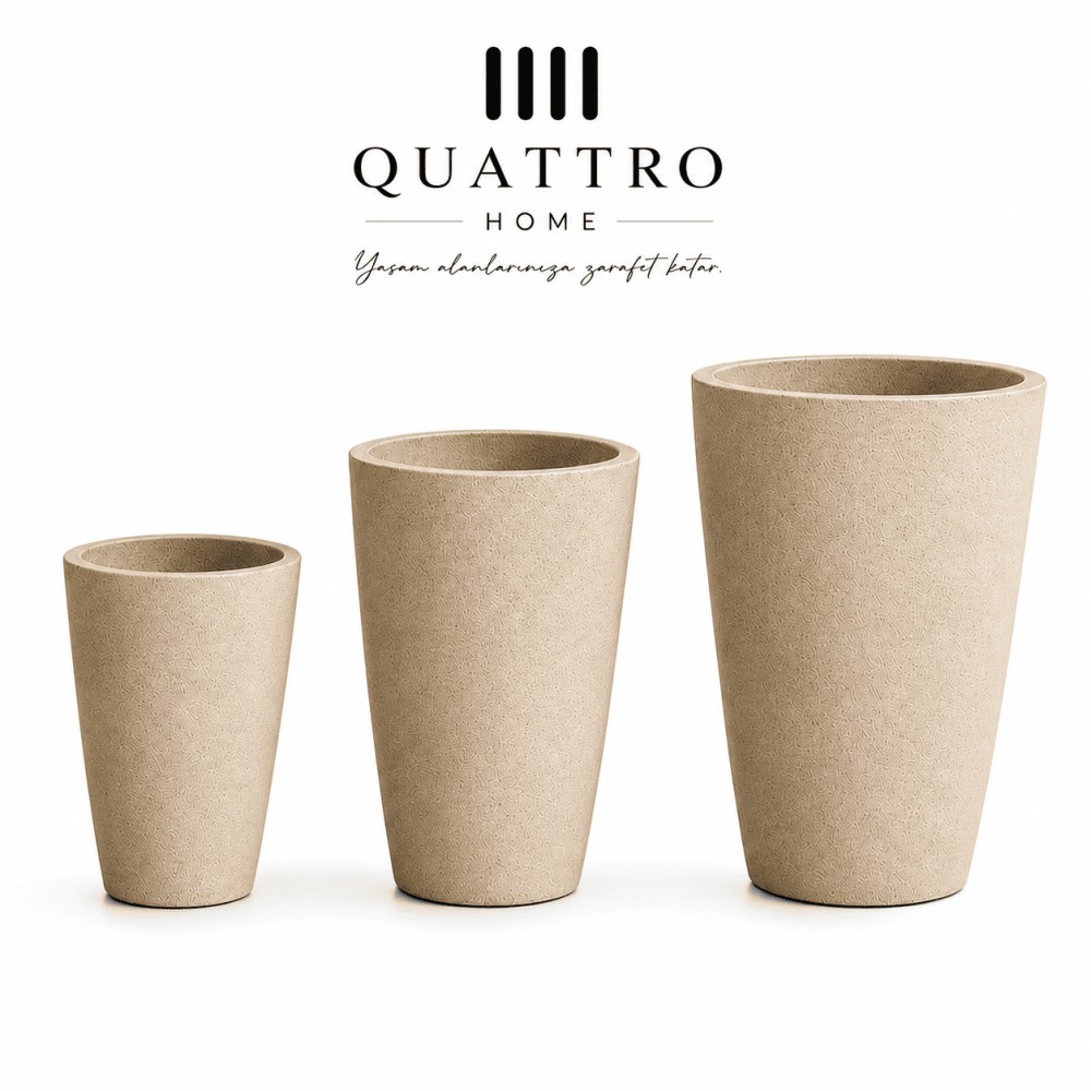 Quattro Home Natura Serisi Saksı Modern İç ve Dış Mekan Saksı görsel 2