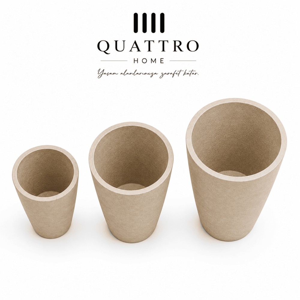 Quattro Home Natura Serisi Saksı Modern İç ve Dış Mekan Saksı görsel 3