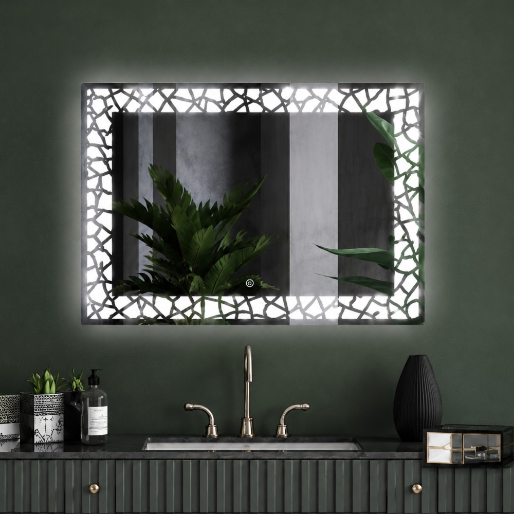 Quattro Home Lumis LED Aydınlatmalı Banyo Aynası | Dekoratif Çerçeveli Dikdörtgen LED Ayna görsel 2