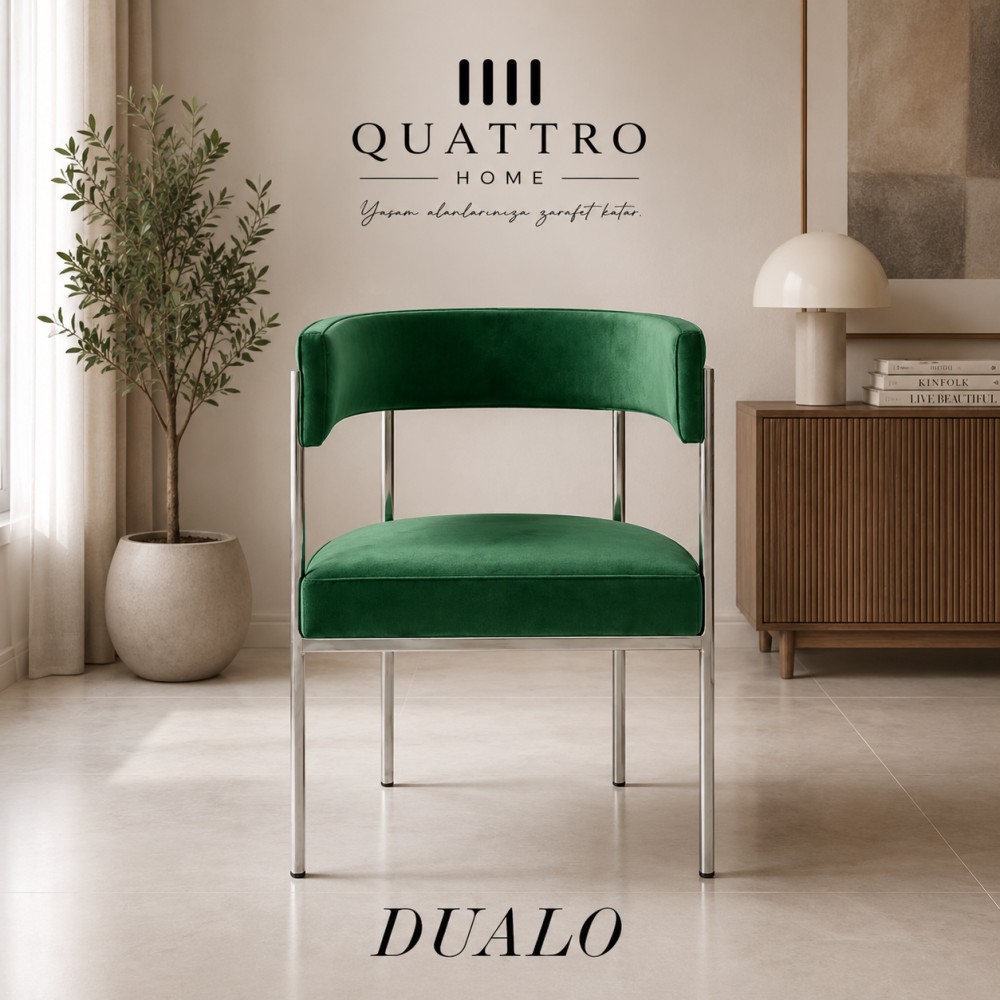 Quattro Home Dualo Sandalye Metal İskeletli Modern Ergonomik Yemek Sandalyesi görsel 2