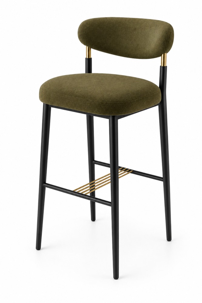 Quattro Home Erano Modern Bar Sandalyesi Ergonomik Konforlu Metal Ayaklı Bar Sandalyesi görsel 2