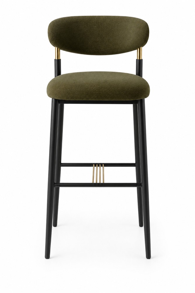 Quattro Home Erano Modern Bar Sandalyesi Ergonomik Konforlu Metal Ayaklı Bar Sandalyesi görsel 3