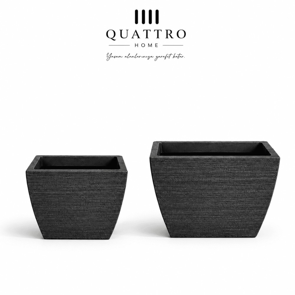 Quattro Home Costa Serisi Saksı Dikdörtgen İç ve Dış Mekan Saksı görsel 2