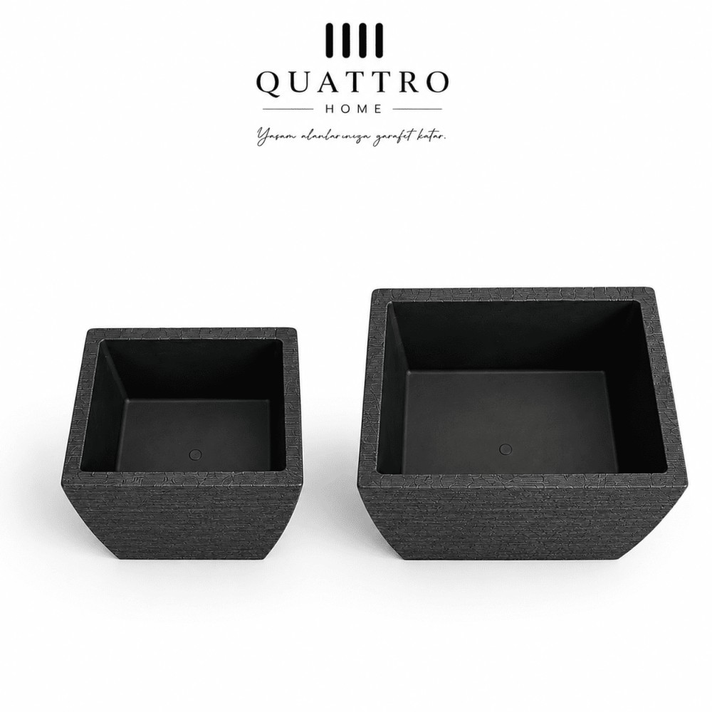 Quattro Home Costa Serisi Saksı Dikdörtgen İç ve Dış Mekan Saksı görsel 3