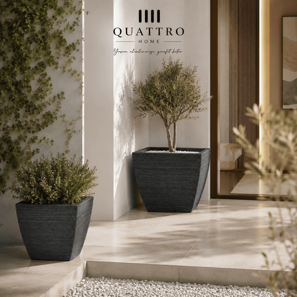 Quattro Home Costa Serisi Saksı Dikdörtgen İç ve Dış Mekan Saksı görsel 4