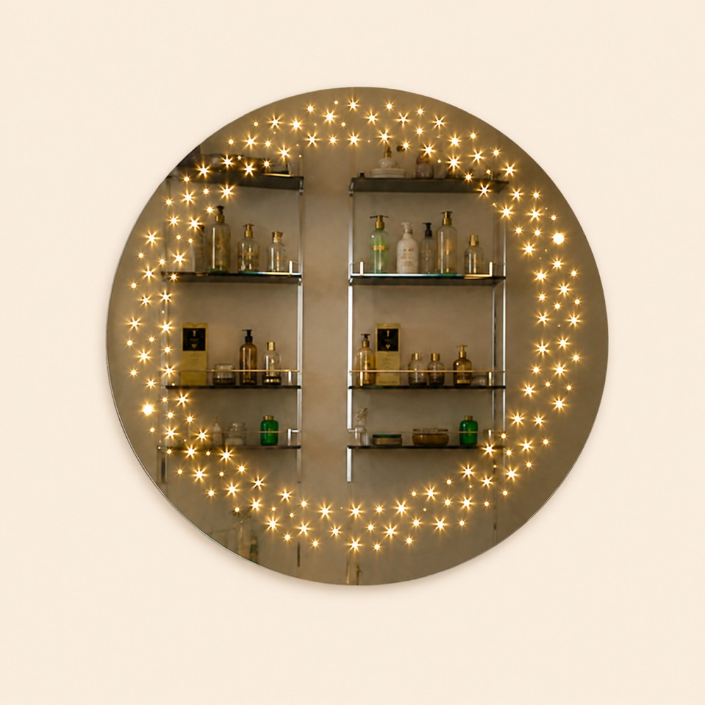 Quattro Home Stella LED Aydınlatmalı Banyo Aynası | Yıldız Detaylı Yuvarlak LED Ayna görsel 3