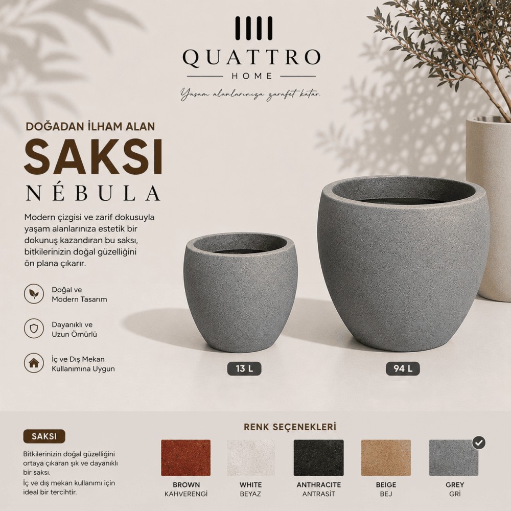 Quattro Home Nébula Serisi Saksı
