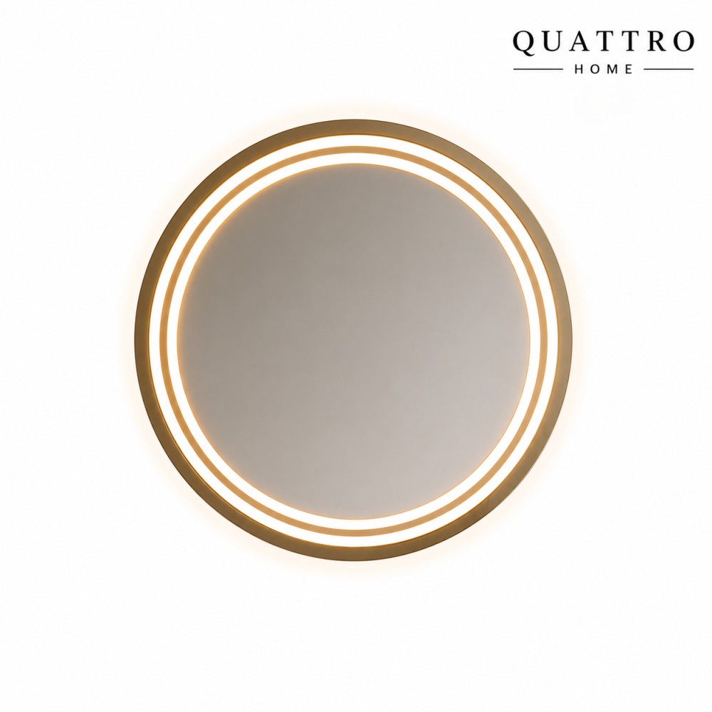 Quattro Home Aurora LED Aydınlatmalı Banyo Aynası | Çift Işıklı Yuvarlak LED Ayna görsel 2