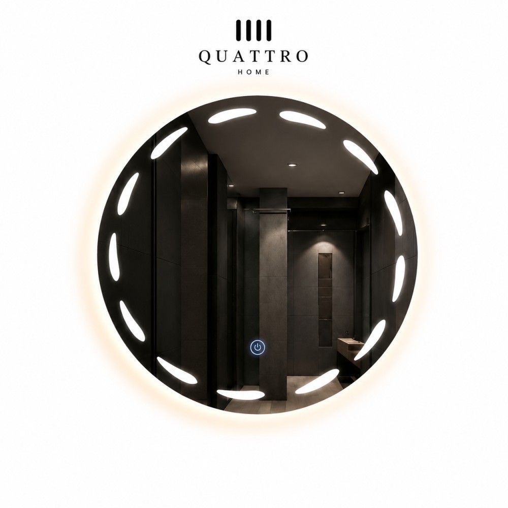 Quattro Home Eclipse Yuvarlak LED Ayna Dokunmatik Banyo Aynası görsel 2