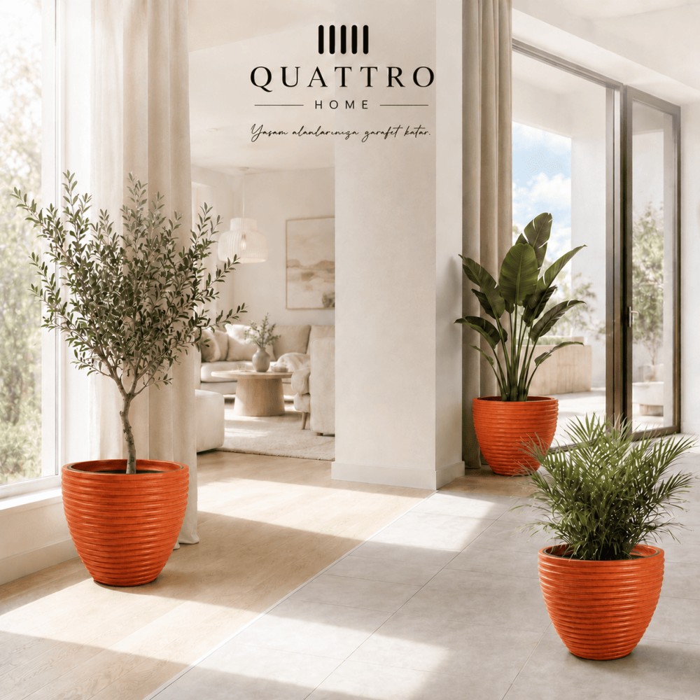 Quattro Home Sevilla Serisi Saksı Modern İç ve Dış Mekan Dekoratif Saksı görsel 4