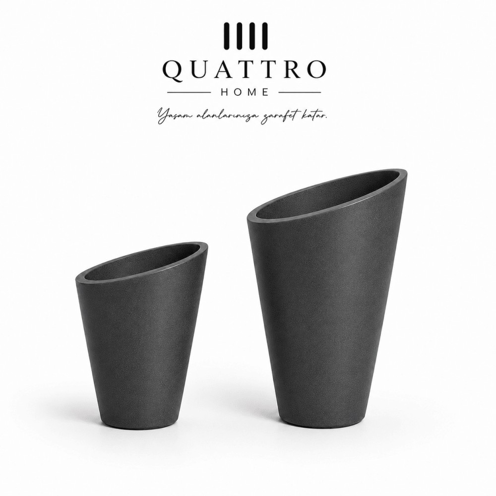 Quattro Home Orbita Valencia Serisi Saksı Modern İç ve Dış Mekan Saksı görsel 2