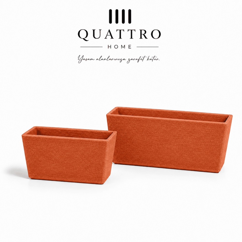 Quattro Home Andes Serisi Dikdörtgen Saksı İç ve Dış Mekan Saksı görsel 2