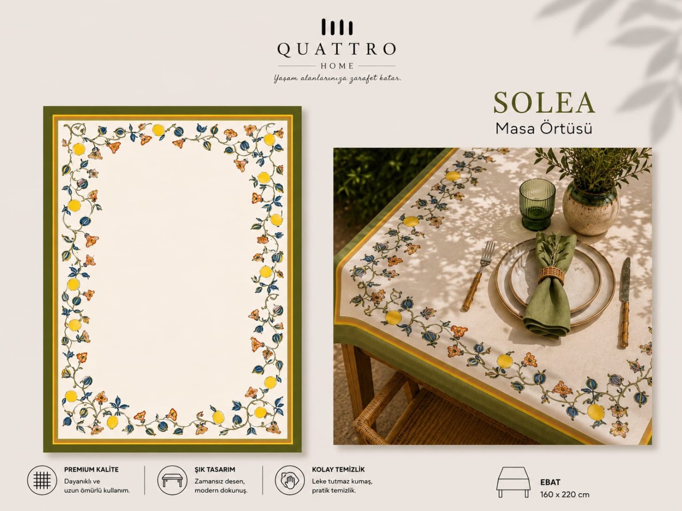 Quattro Home Solea Masa Örtüsü