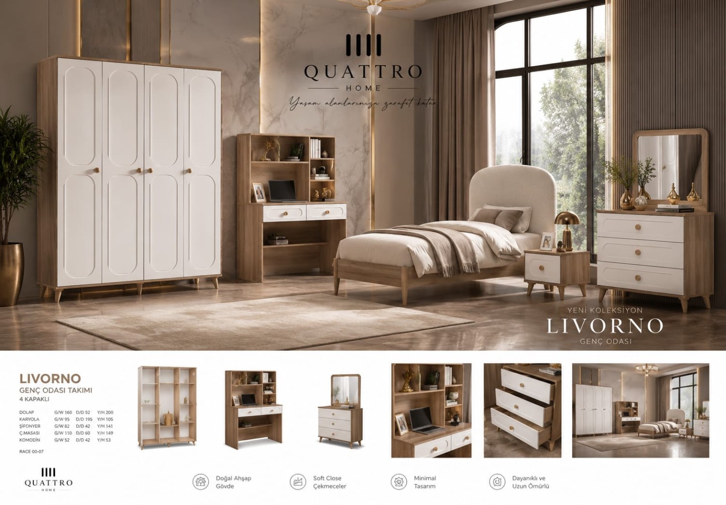 Quattro Home Livorno Genç Odası Takımı
