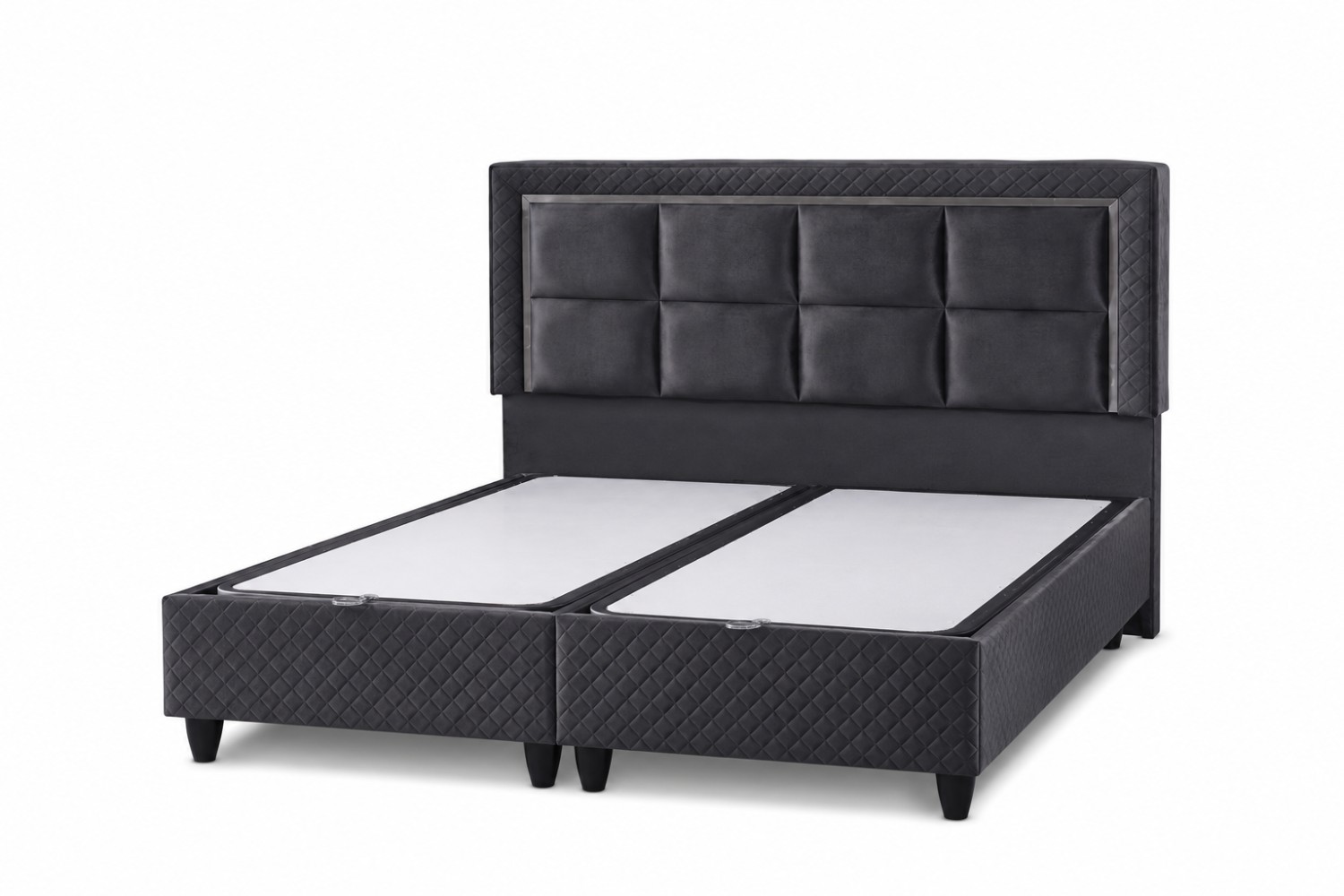 Samatya Premium Çift Kişilik Yatak Seti Ortopedik Pocket Yaylı Sandıklı Baza Başlık Takımı 30 cm görsel 2