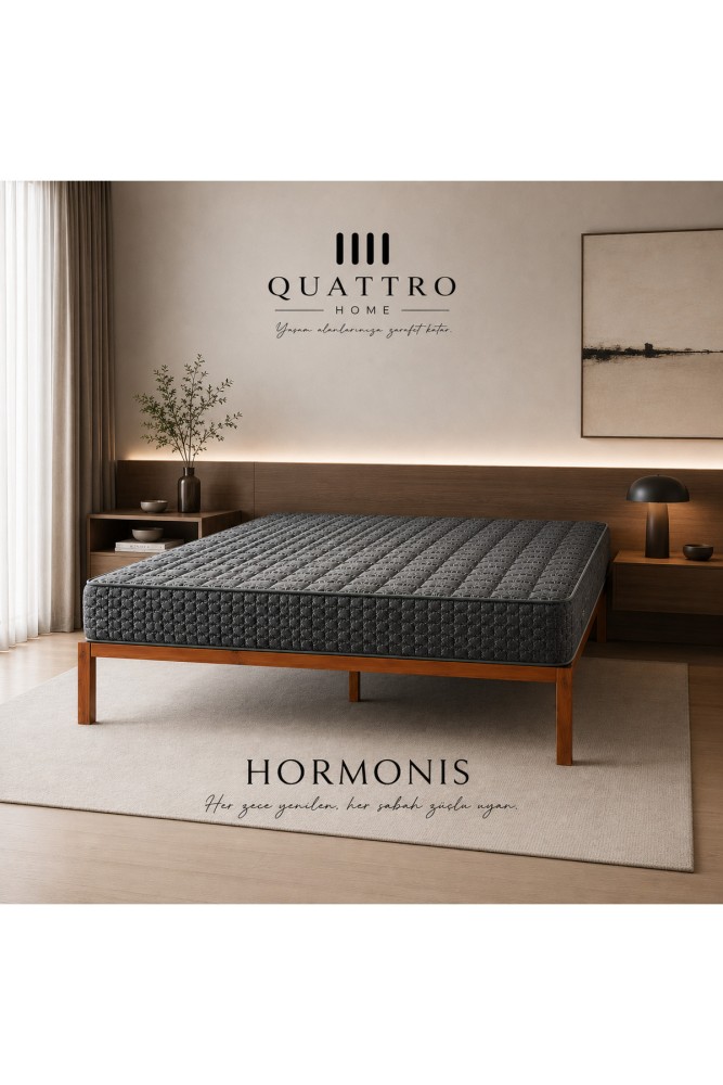 Hormonis Herkül Yaylı Ortopedik Çift Kişilik Yatak - 28 CM- Sert Yatak