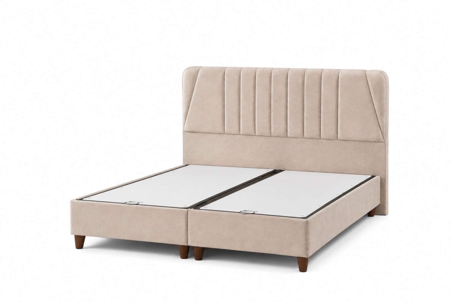 Quattro Home Dolodo Çift Kişilik Bej Depolamalı Baza Başlık Seti