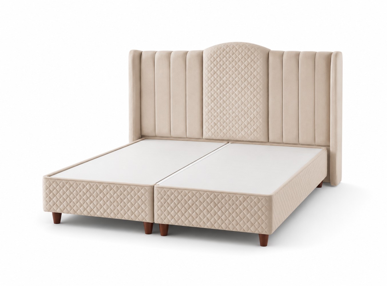 Quattro Home Bahama Çift Kişilik Kapitoneli Krem Kumaş Başlık