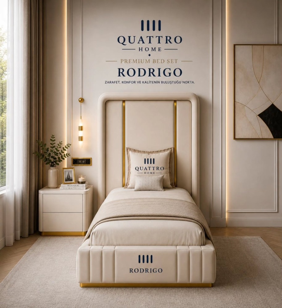 Rodrigo Premium Tek Kişilik Döşemeli Yatak Seti