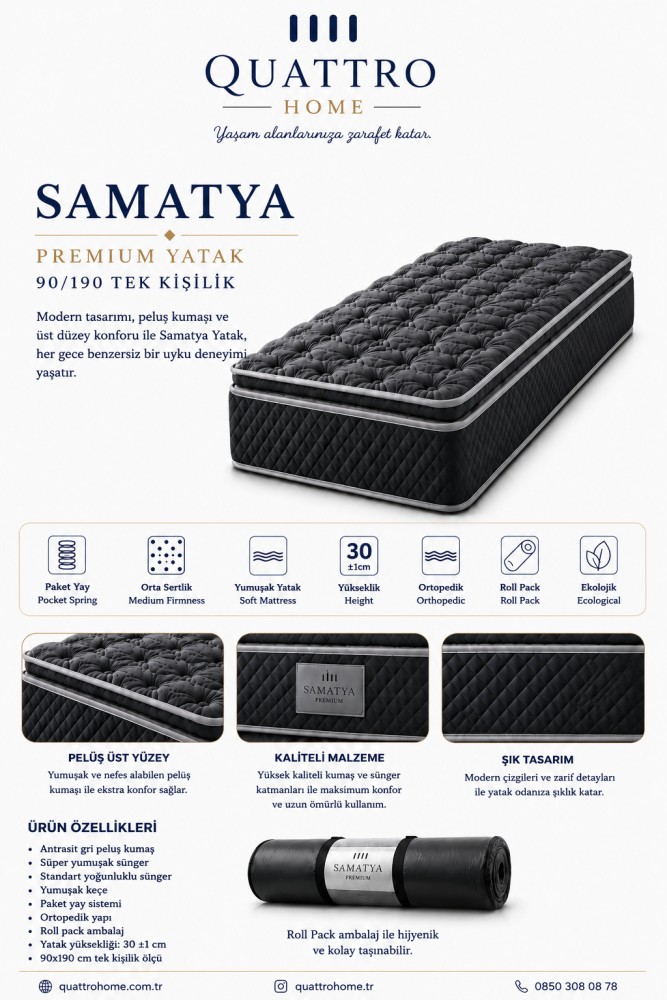 Samatya Premium Tek Kişilik Yatak
