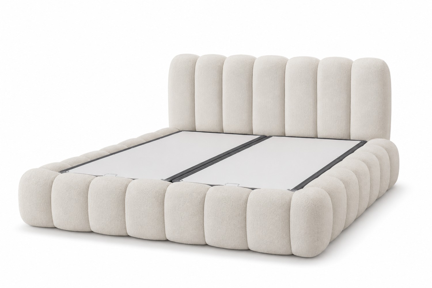 Quattro Home Anatolia Premium Çift Kişilik Yatak 160x200 Seti Baza Başlık Yatak Dahil Paket Yaylı Ortopedik Lüks Örme Kumaş görsel 3