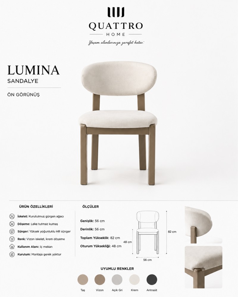Lumina Modern Yemek Masası Takımı görsel 2