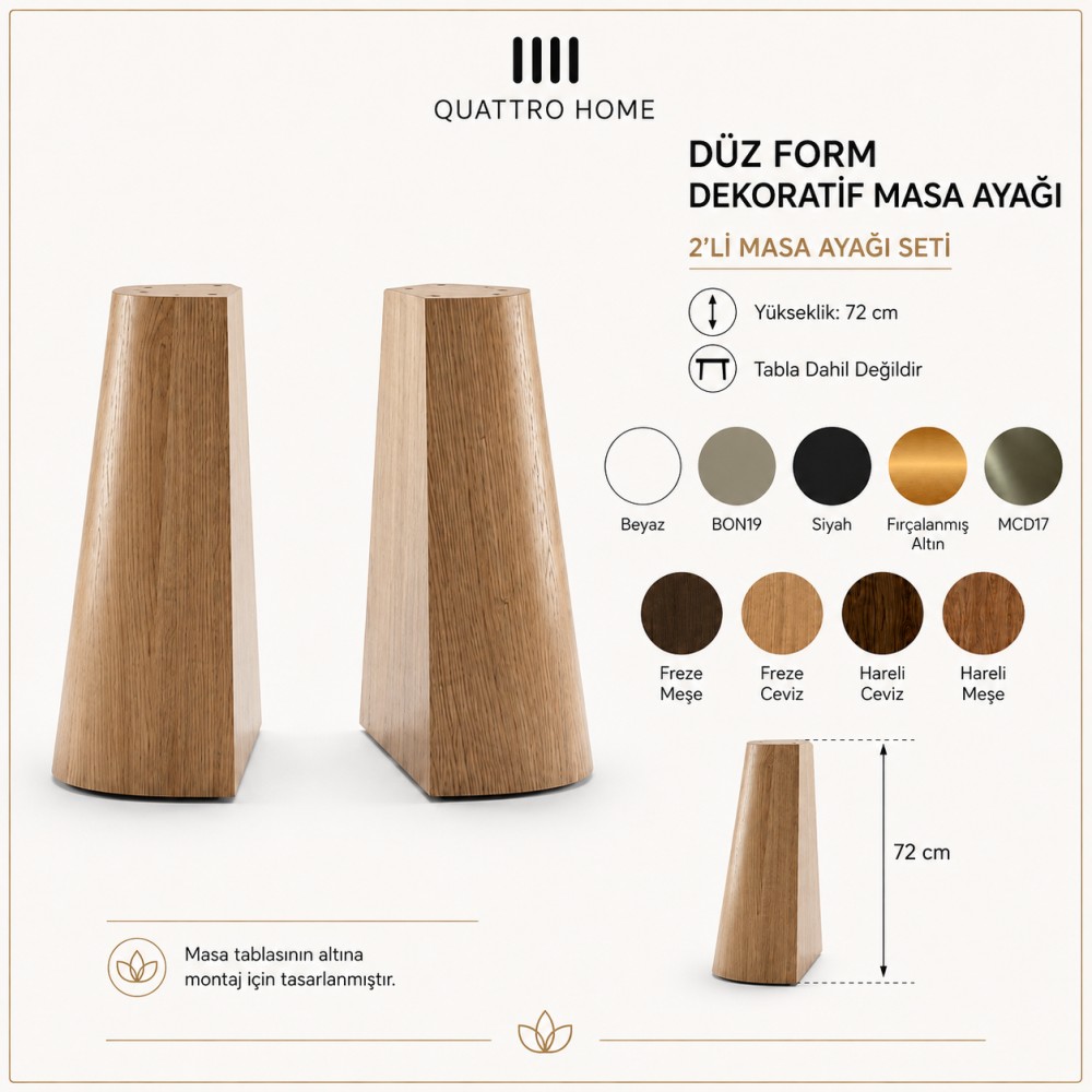 Linea 72 cm 2’li Düz Form Masa Ayağı Seti