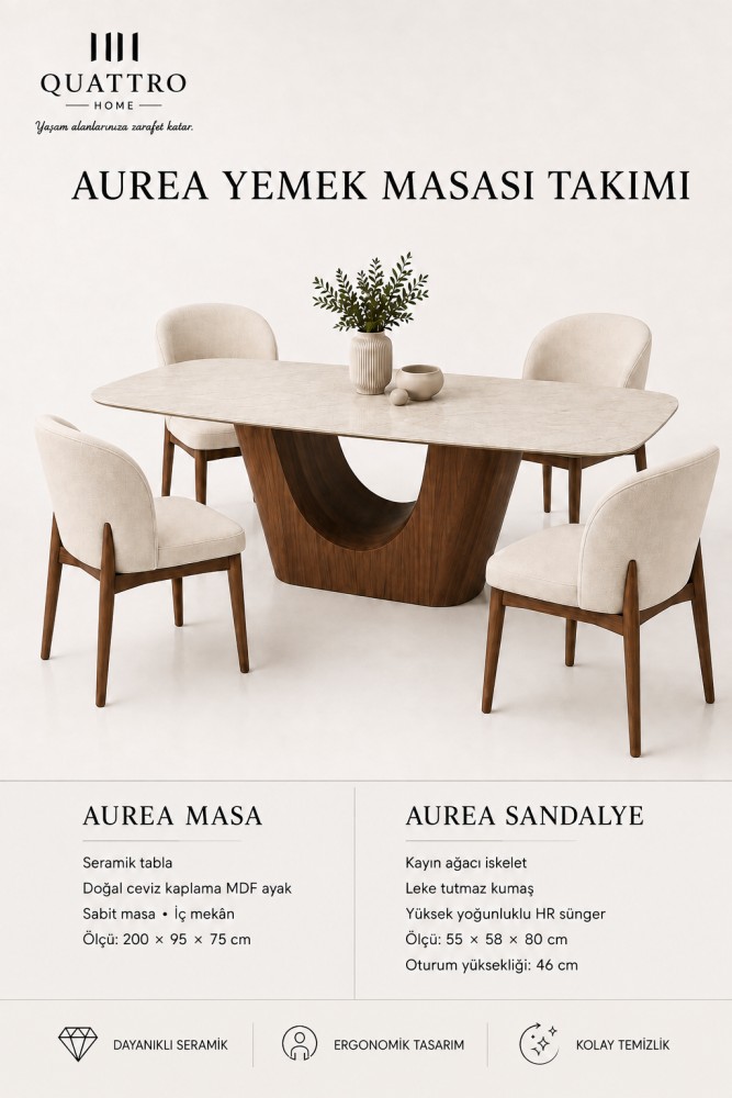 Aurea  Yemek Masası Takımı görsel 2