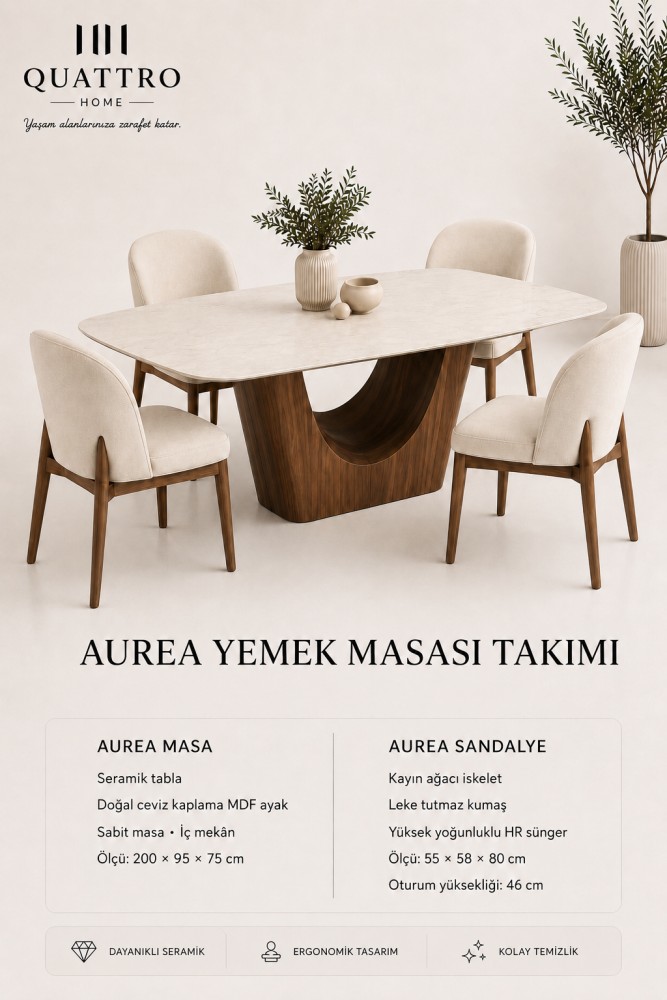 Aurea  Yemek Masası Takımı görsel 5
