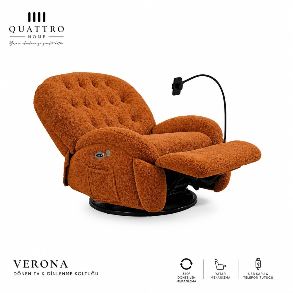 Verona Dönen TV & Dinlenme Koltuğu – Modern Berjer Koltuk görsel 4