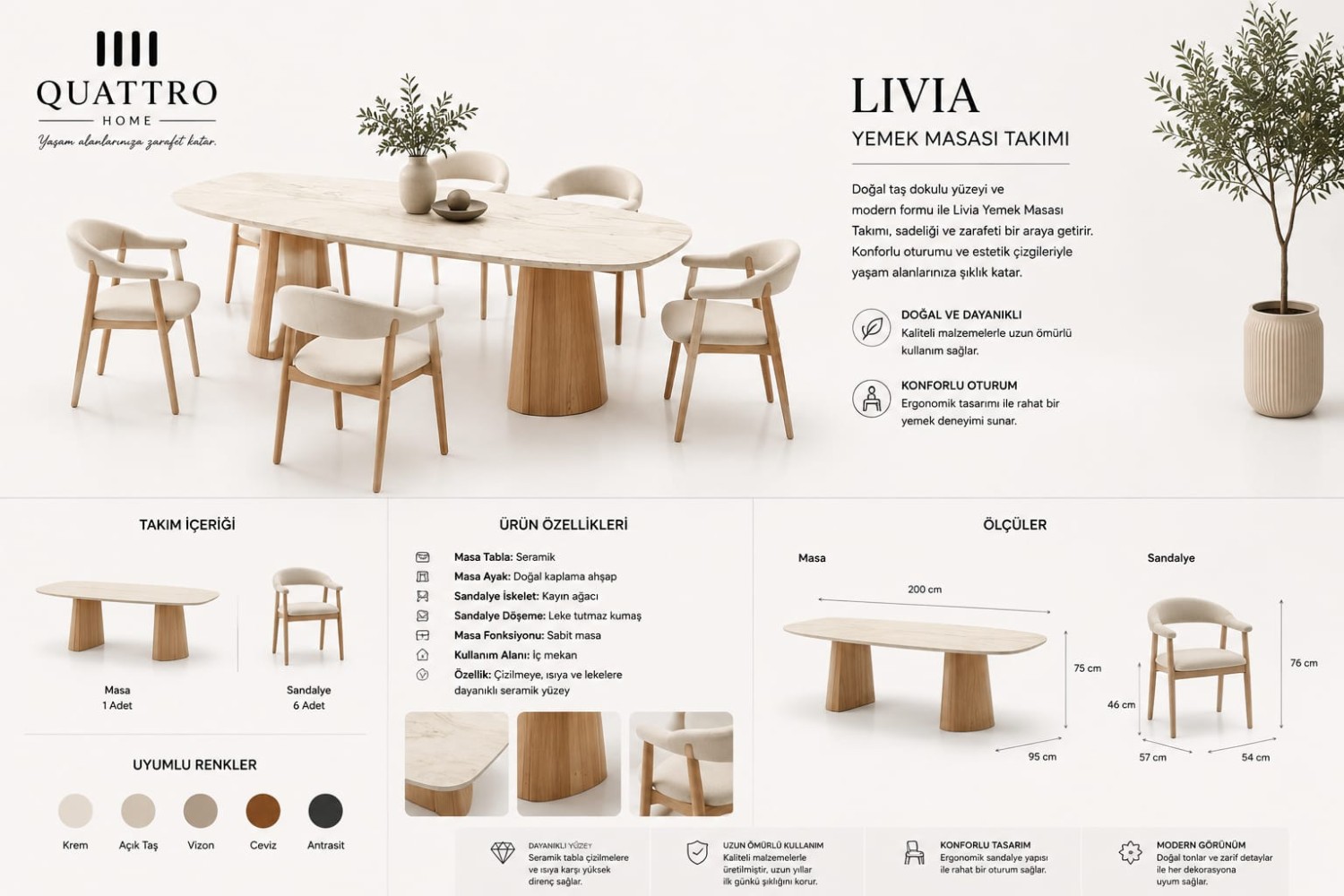 Livia Yemek Masası Takımı