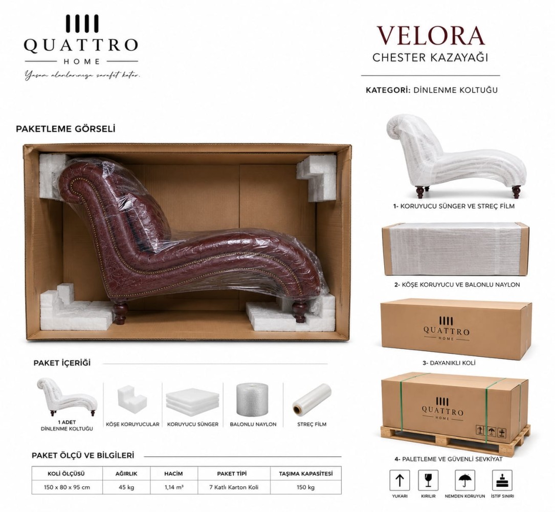 Velora Chester Kazayağı Dinlenme Koltuğu – Şık ve Ergonomik Tasarım görsel 4