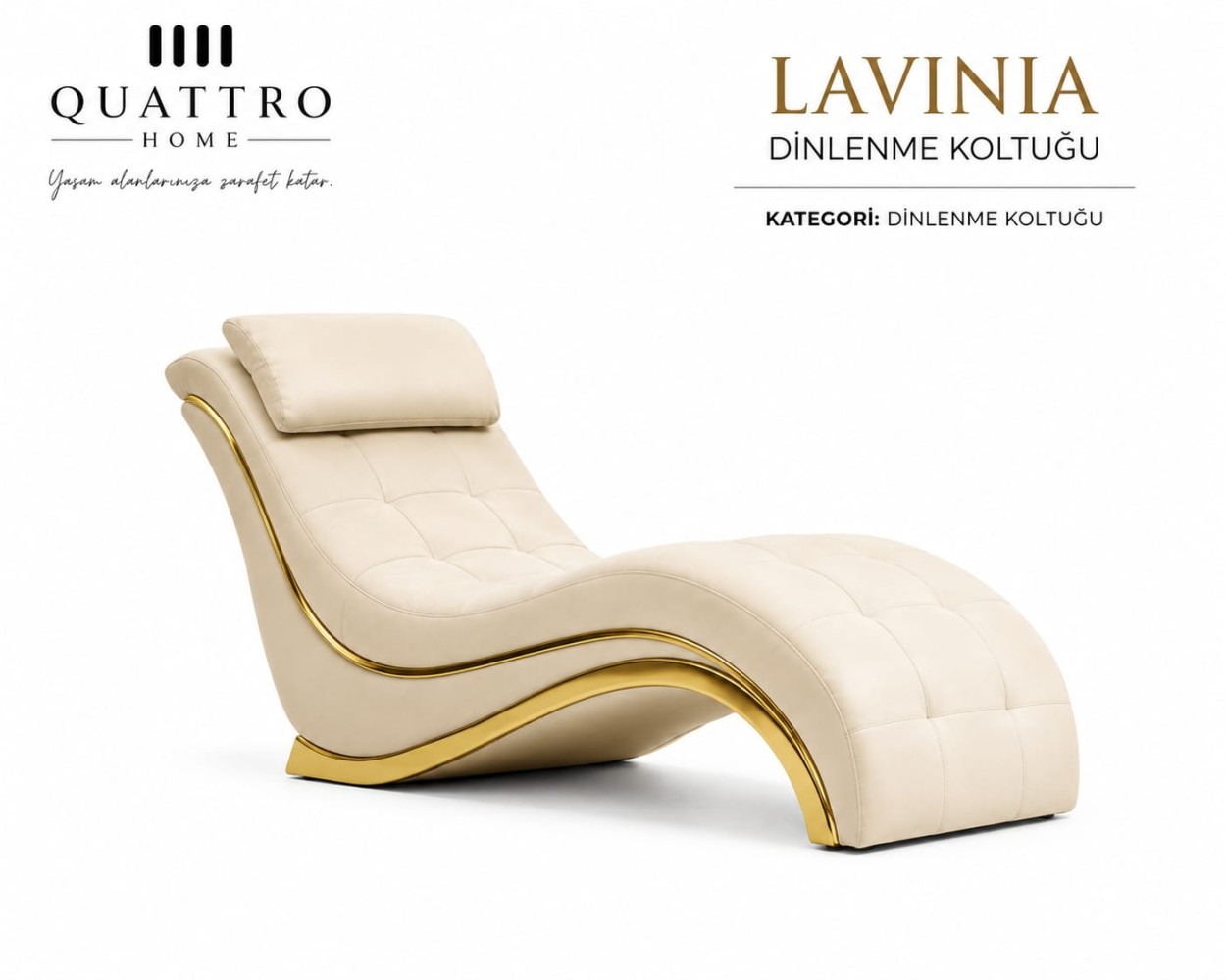 Lavinia Ergonomik Dinlenme Koltuğu – Gold Detaylı Şezlong