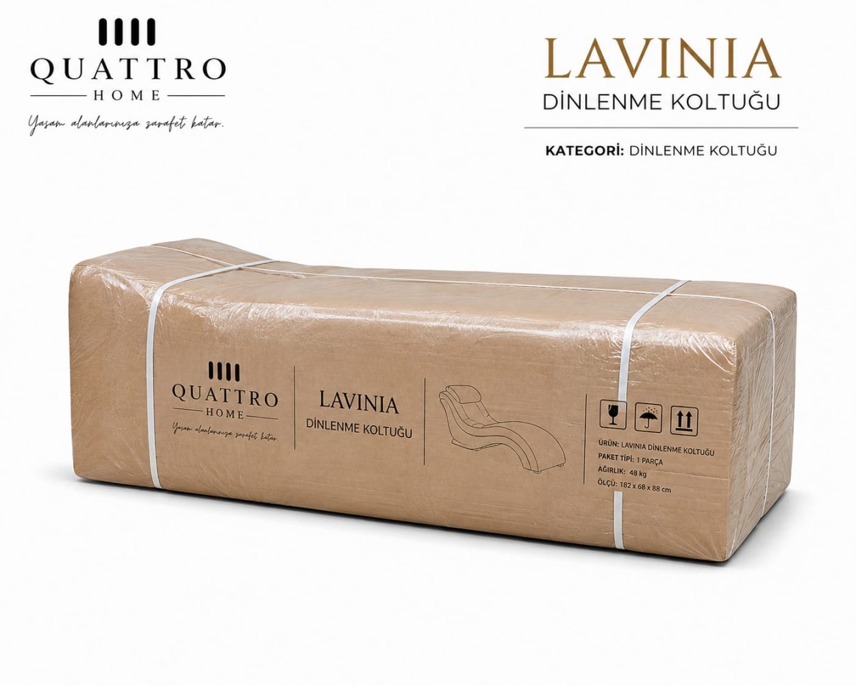 Lavinia Ergonomik Dinlenme Koltuğu – Gold Detaylı Şezlong görsel 4