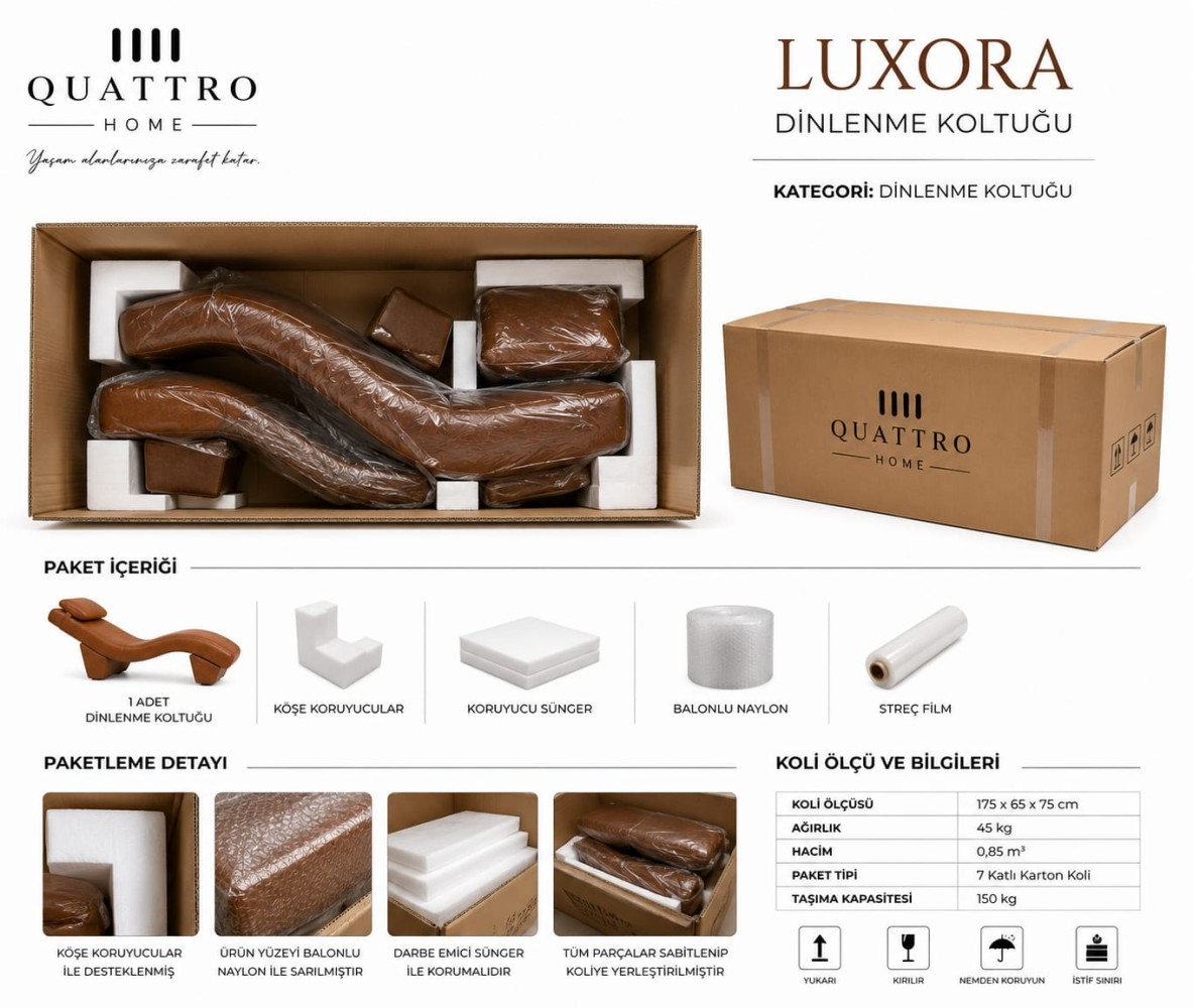Luxora Ergonomik Dinlenme Koltuğu – Modern Şezlong Tasarım görsel 4