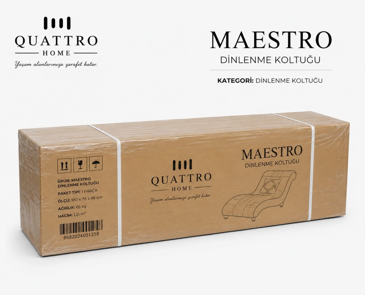 Maestro Gold Detaylı Ergonomik Dinlenme Koltuğu – Modern Şezlong görsel 3