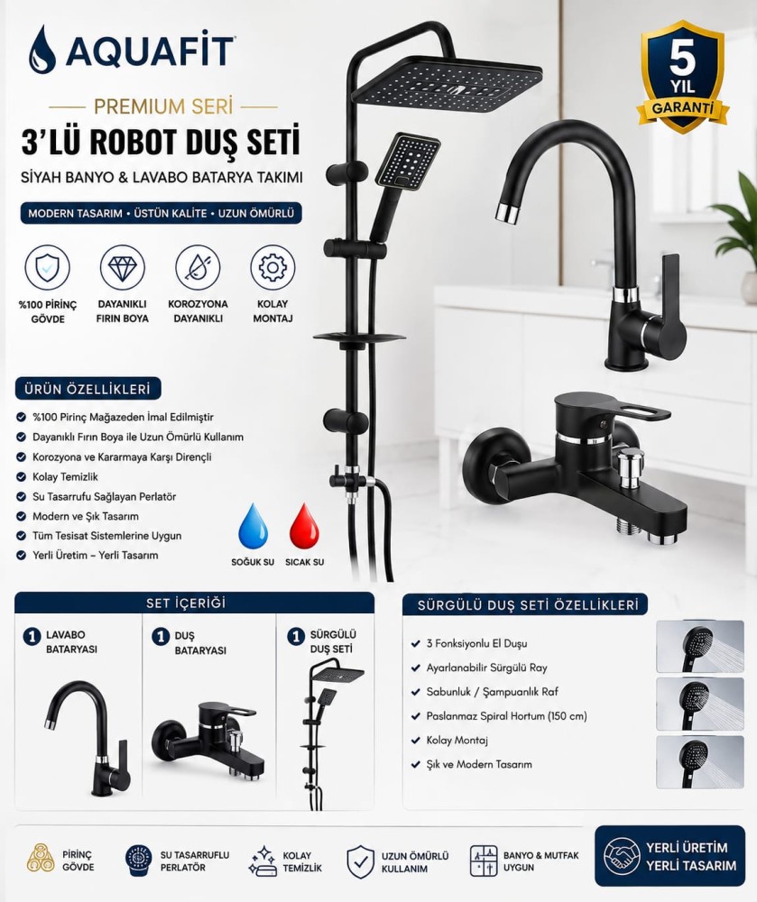 Aqua Fit Duş Seti ve Levabo Bataryası