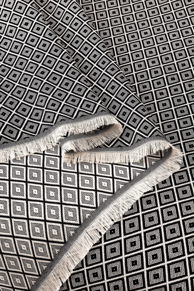 Diamonds Yatak Örtüsü/Pike - Siyah görsel 2