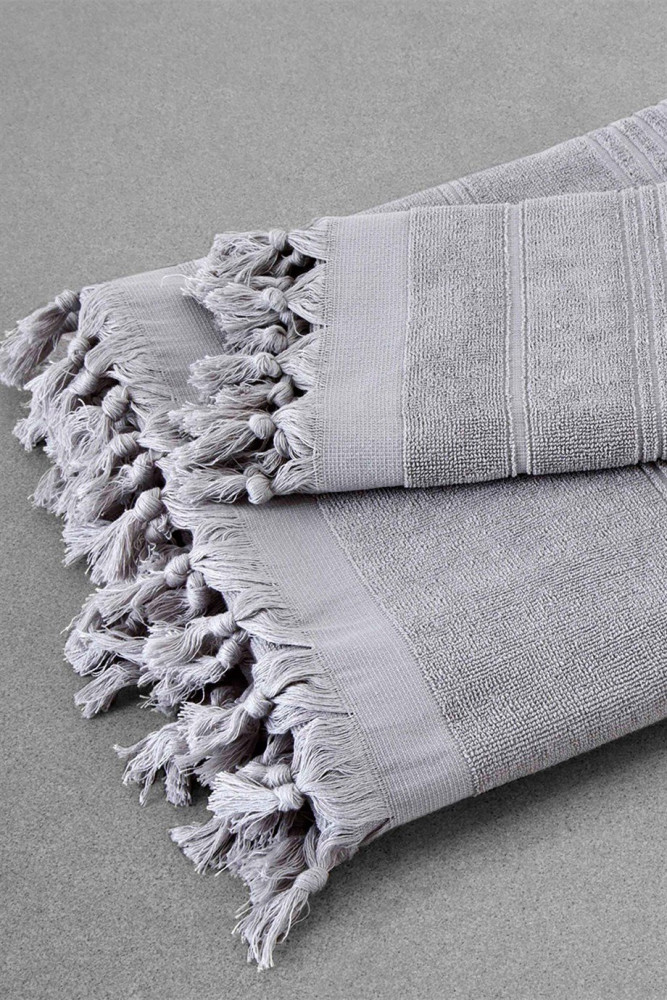 Monaco Havlu Peştemal - Açık Gri görsel 2