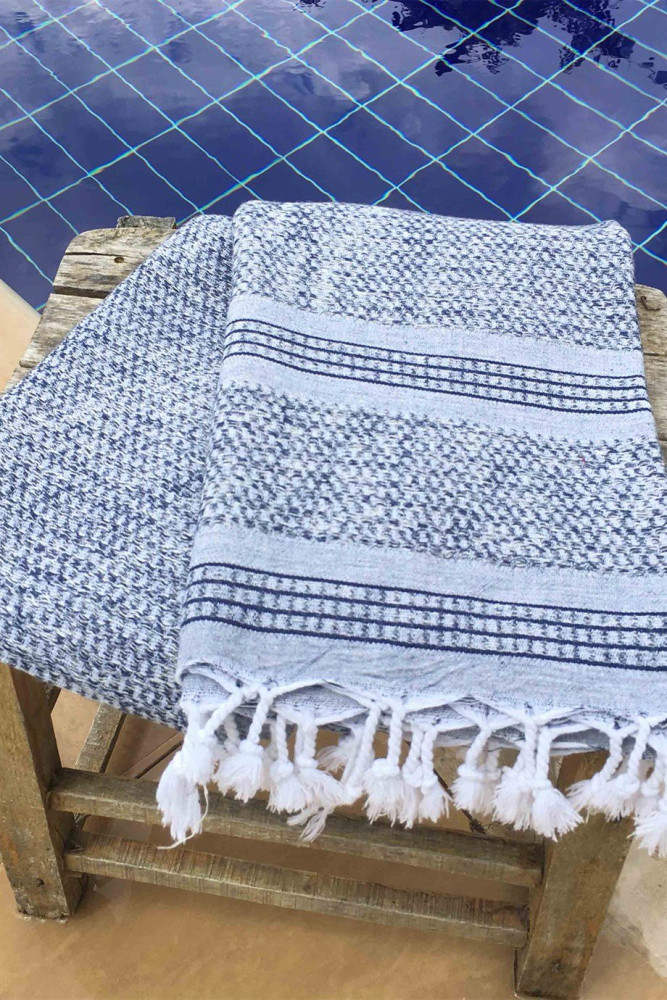 Linen Peştemal - Lacivert görsel 3
