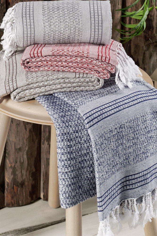 Linen Peştemal - Lacivert görsel 4