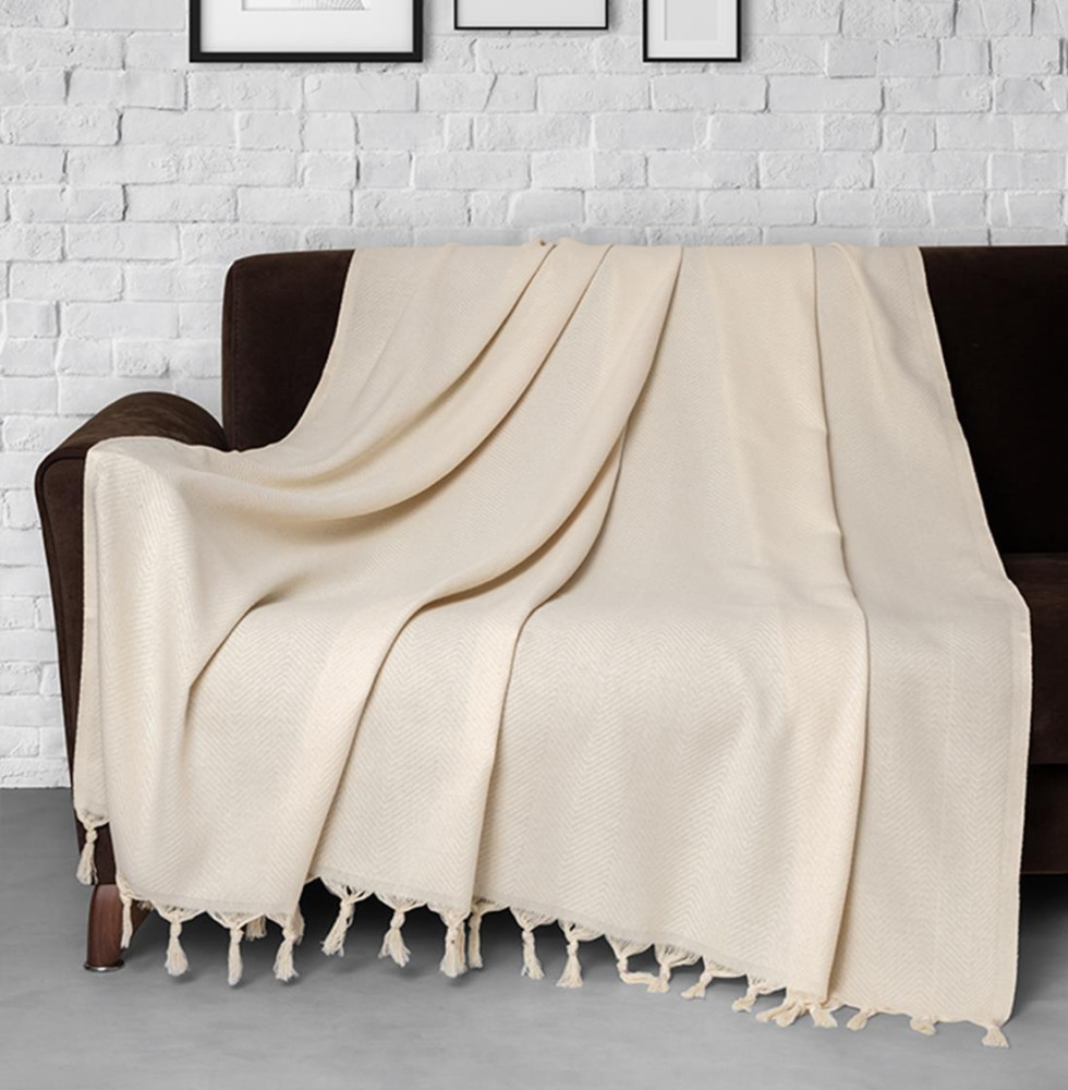 Trendy 2'li Set Koltuk Örtüsü - Naturel